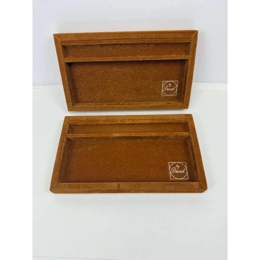 Drexel Esperanto Jewlery Tray Felt Valet Dresser Drawer Organizer MCM Rust